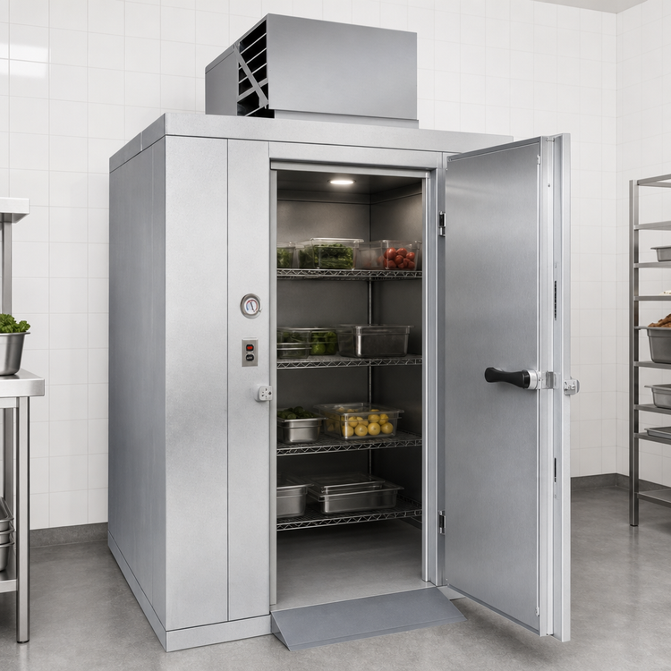 Product image #4 for Polar-Pak Indoor Floorless Walk-In Cooler with Top-Mounted Self-Contained Refrigeration, 8' x 10'