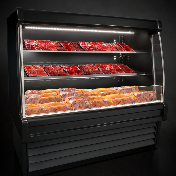 Product image #4 for Howard-McCray 35E Series Packaged Meats Open Merchandiser, 51-Inch Wide x 60-Inch High, Low Profile, Remote Refrigeration, LED Shelving