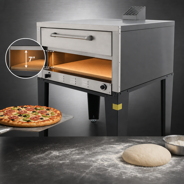 Product image #5 for Single Deck Commercial Gas Pizza Oven with 42 x 32-Inch Stone Deck and 7-Inch Chamber
