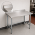 Thumbnail image #4 for BK Resources 84 Inch x 24 Inch Open Base Riser Top Stainless Steel Work Table with Galvanized Legs