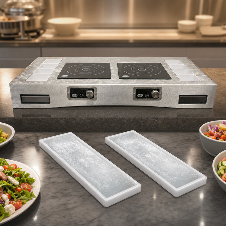 Product image #5 for TableCraft Double Induction Countertop Action Station Kit, 2-Burner, 120V, Random Swirl Finish