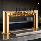 Thumbnail image #4 for Perlick Corporation 4008-8BTF Pass-Thru 8-Faucet Glycol-Cooled Countertop Draft Beer Tower, Two-Column Tarnish-Free Brass, 38 Inch Wide