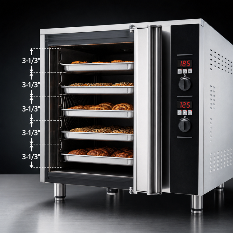 Product image #4 for Turbofan E32D5 Full-Size Single-Deck Digital Electric Convection Oven, 5-Pan Capacity