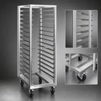 Thumbnail image #4 for Dinex DXPRIA69182620 Roll-In Refrigerator Rack, 20-Pan, Aluminum, Front & Rear Loading, 5-Inch Casters