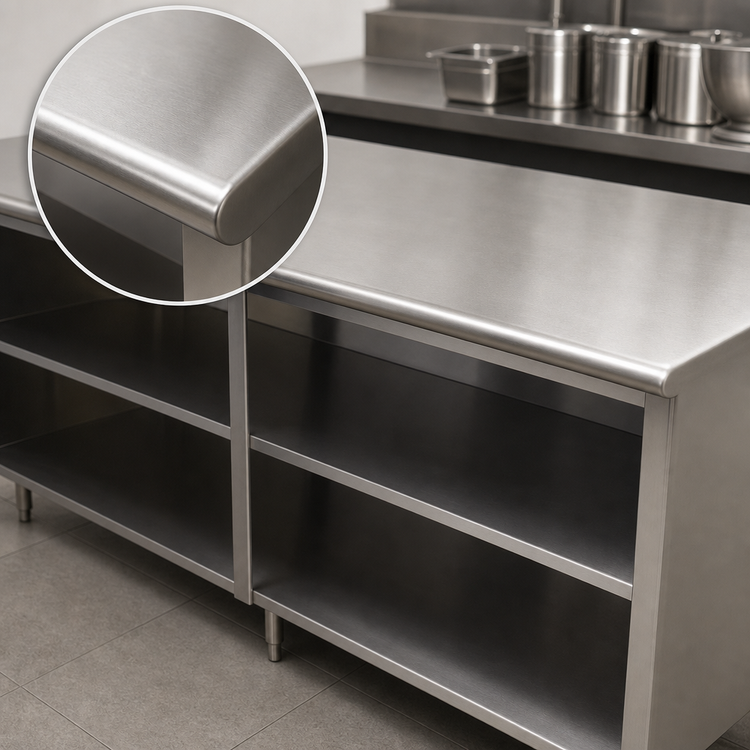 Product image #4 for Advance Tabco Special Value Economy Open Base Work Table with Mid-Shelf, 96 Inch x 24 Inch, 16 Gauge 304 Stainless Steel Top