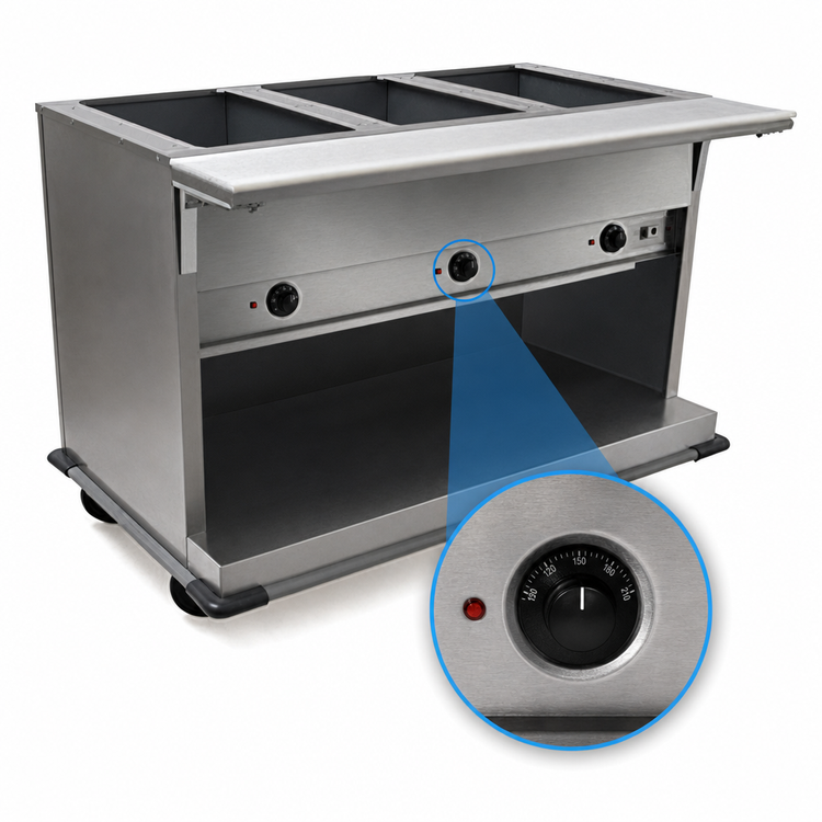 Product image #4 for Spec-Master PHT6CB-240-3 97.75" 6-Well Electric Portable Hot Food Table
