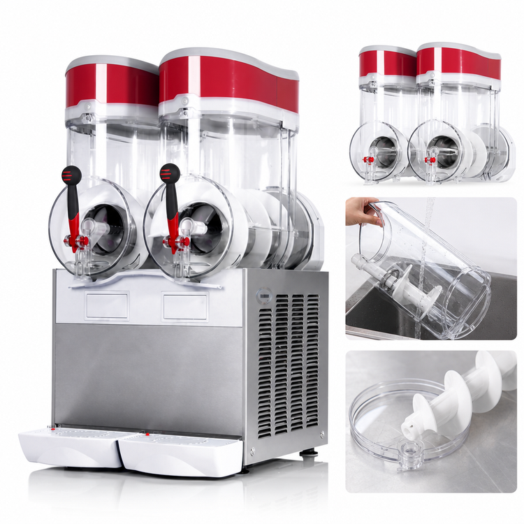 Product image #4 for Trento Giant Countertop Refrigerated Double-Bowl Granita Dispenser