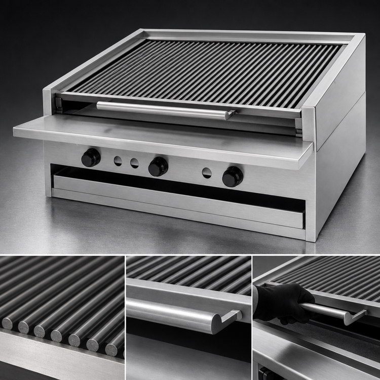 Product image #4 for MagiKitch'n APM-SMB-660 60-Inch Low Profile Countertop Gas Ceramic Coal Charbroiler