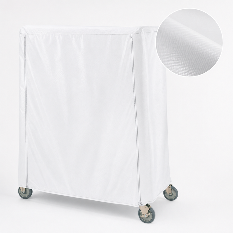 Product image #4 for Metro Waterproof Vinyl-Nylon Banquet Cart Cover, 72"W x 24"D x 74"H, White