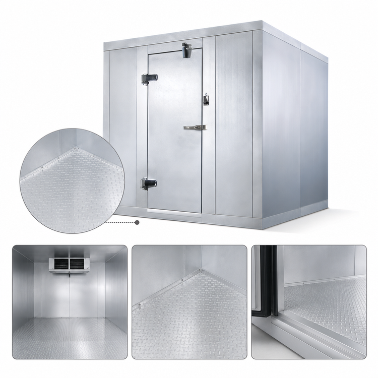 Product image #4 for AmeriKooler Outdoor Quick Ship 8 Ft x 8 Ft Walk-In Cooler with Aluminum Floor and Remote R-448A Refrigeration