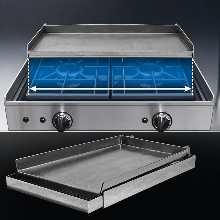 Product image #4 for Rocky Mountain Portable 12 x 24 Inch Steel Griddle Top for 2 Burners