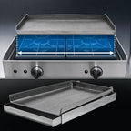 Thumbnail image #4 for Klinger's Trading Rocky Mountain Cookware MC12 Portable 12 x 24 Inch 7-Gauge Steel Griddle Top for 2 Burners