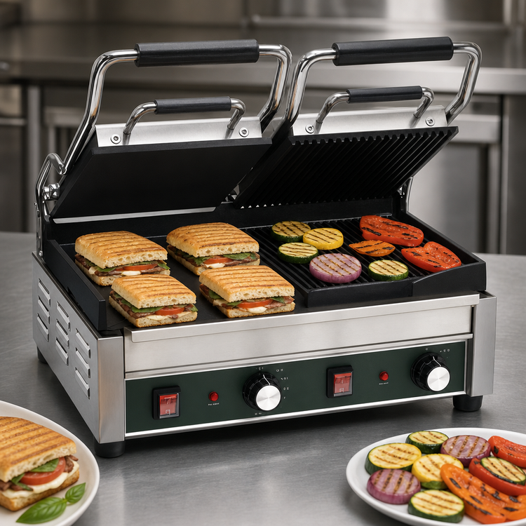 Product image #4 for Waring WDG300 Panini Ottimo Double Italian-Style Panini/Flat Grill, 17" x 9-1/4", 240V
