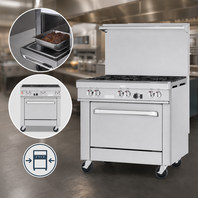 Product image #4 for Southbend Ultimate 24-Inch Gas Restaurant Range with 4 Open Burners and Space Saver Oven