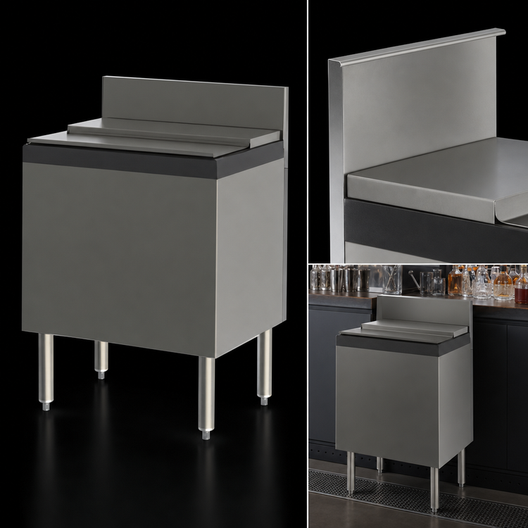 Product image #4 for Perlick Top Shelf Extra Capacity Modular Underbar Ice Bin/Cocktail Unit, 24 Inch x 24 Inch, 75 lb. Capacity