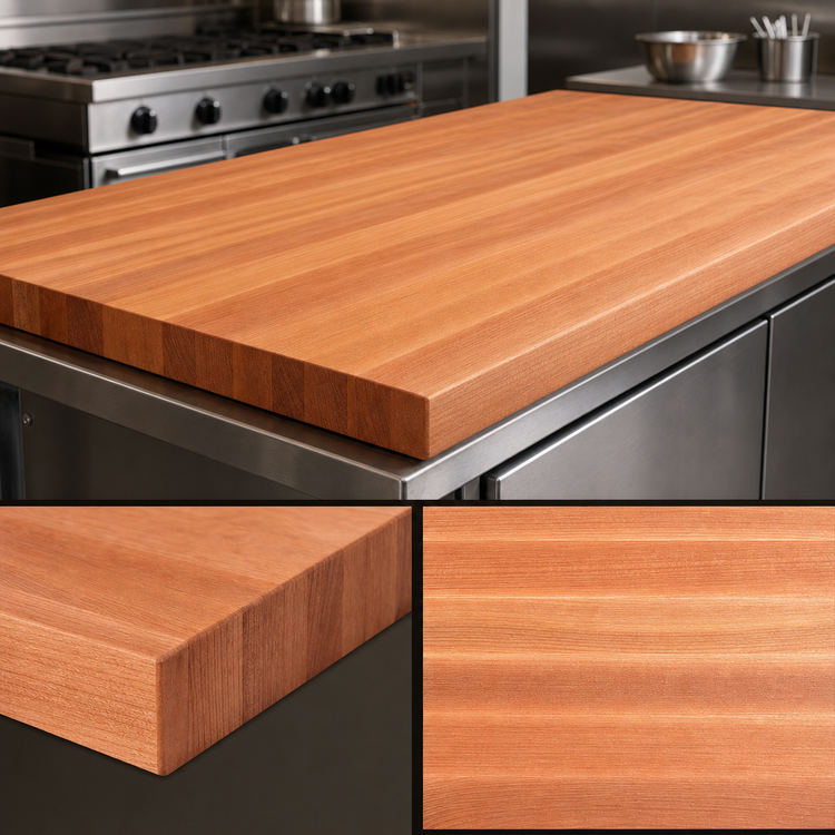 Product image #4 for Boos Block American Cherry Edge Grain Kitchen Countertop, 84 x 36 x 2-1/4 Inches, Varnique Finish