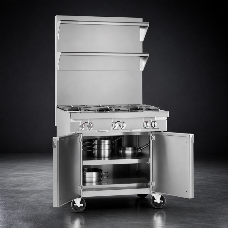 Product image #4 for Southbend Platinum 36-Inch Heavy Duty Gas Sectional Range with Cabinet Base and Six Open Burners