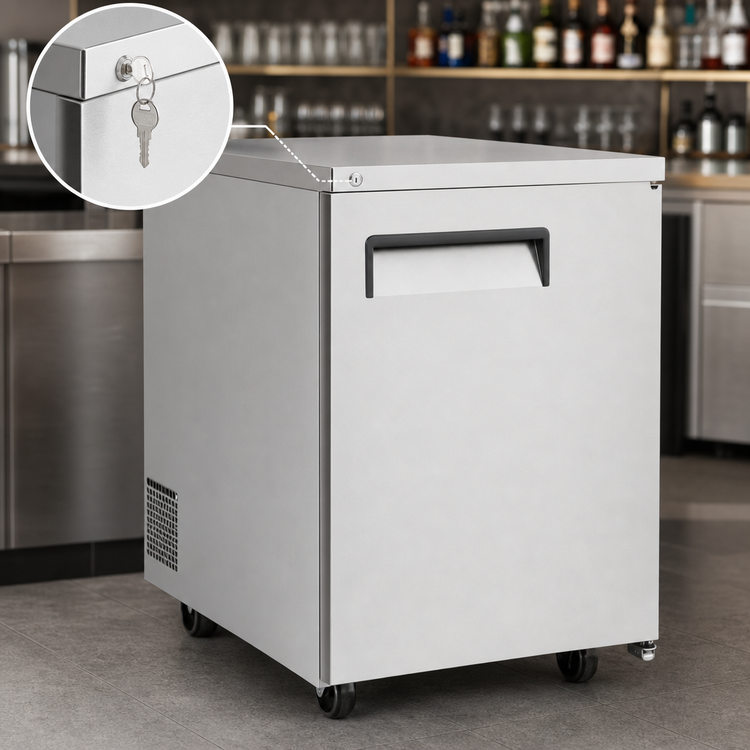 Product image #4 for Atosa One-Section Back Bar Cooler, 23-Inch Wide, Solid Door, Side-Mount Refrigeration