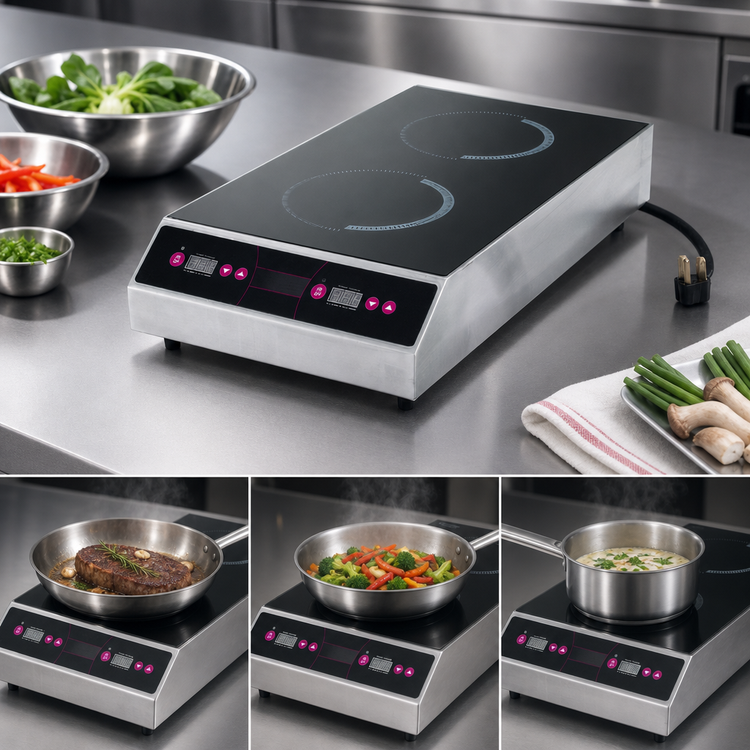 Product image #4 for Vollrath Ultra-Series Dual-Hob Front-to-Back Countertop Induction Range