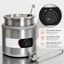 Thumbnail image #4 for Nemco 7 Quart Countertop Round Wet Food Warmer with Inset, Cover, and Ladle - 220V