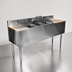 Thumbnail image #4 for CHOICE 3-Compartment Underbar Sink Unit with Left and Right Drainboards, Deck-Mount Faucet, 60 Inch W x 24 Inch D, Stainless Steel