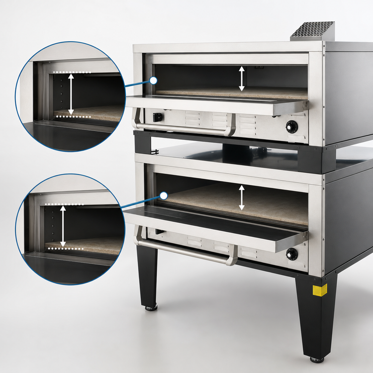 Product image #4 for Peerless CW42B Double-Stacked Gas Deck Oven with 42" x 32" Steel Deck Interior