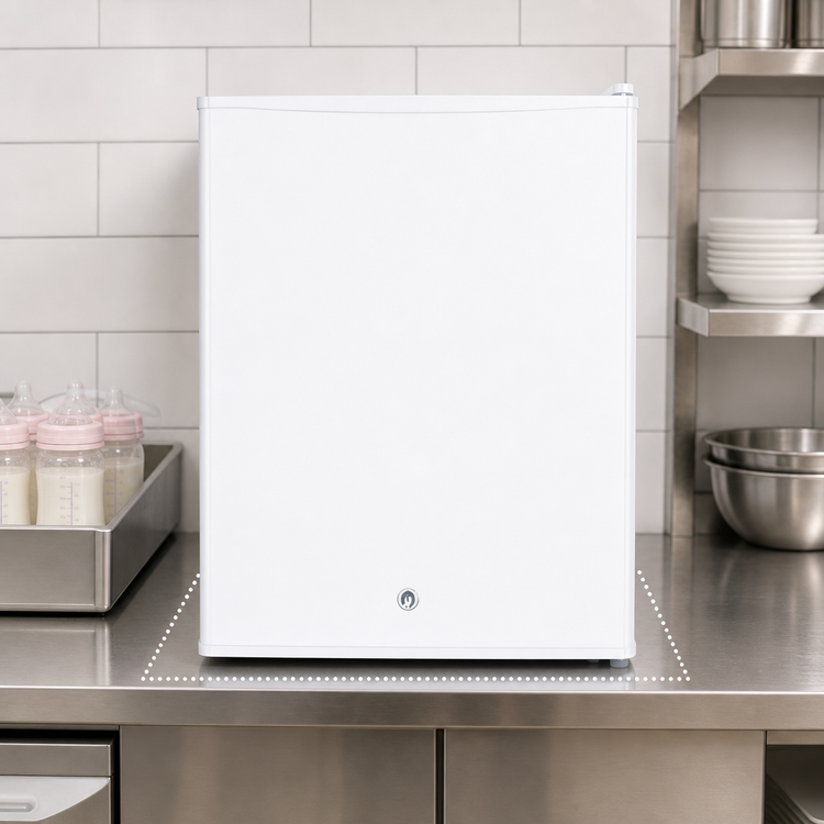 Product image #5 for Accucold MOMCUBE Countertop Breast Milk Freezer, 1.8 Cu. Ft., 18.5-Inch Wide, White, Reversible Solid Door