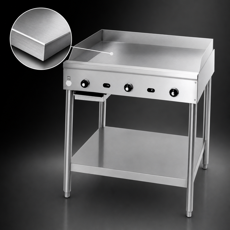 Product image #4 for Supreme JGT-2484-F 84 Inch Gas Floor Model Commercial Griddle with Thermostatic Controls