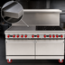 Thumbnail image #4 for American Range 60-Inch Gas Restaurant Range with 36-Inch Left Griddle, 4 Open Burners, and Dual Storage Bases