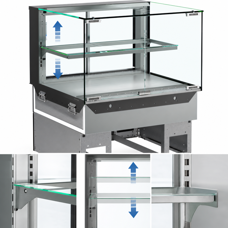 Adjustable Clear Glass Shelf