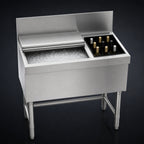 Thumbnail image #4 for Eagle Group Spec-Bar BCT42L-24 42"W x 24"D Combo Ice Bin/Bottle Unit, 106 lb Insulated Bin, Sliding Cover, 8-Bottle Compartment