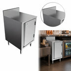 Thumbnail image #5 for BK Resources UBC-21-F18HL Stainless Steel Underbar Cabinet with Locking Hinged Door, Flat Top, 18 x 21 Inches
