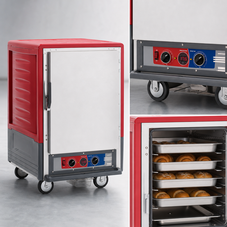 Product image #4 for Metro C5 3 Series Half-Height Moisture Heated Holding and Proofing Cabinet, Mobile, Red Insulation Armour