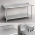 Thumbnail image #4 for Duke Manufacturing Deluxe 108-Inch x 30-Inch Stainless Steel Work Table with 1-1/8-Inch Straight Riser and Galvanized Undershelf