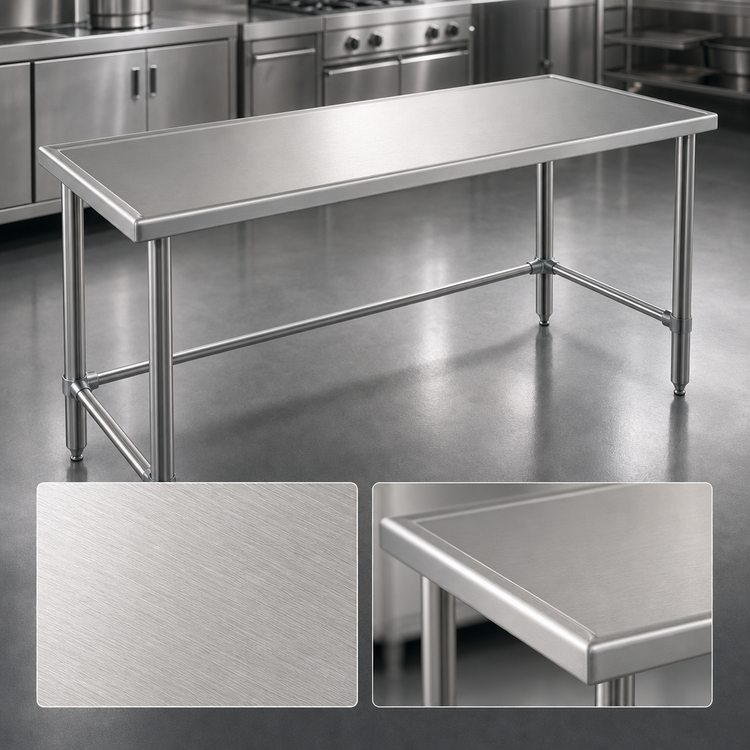 Product image #4 for Spec-Master Marine Series Stainless Steel Work Table, 144" W x 36" D, Box Marine Edge
