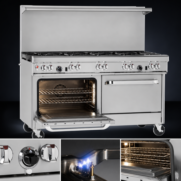 Product image #4 for Southbend Ultimate 60-Inch Gas Restaurant Range with 8 Open Burners, Standard Oven and Cabinet Base