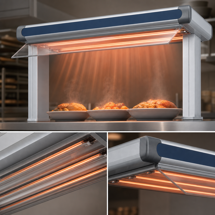 Product image #4 for Hatco Glo-Ray Designer High-Watt Dual Infrared Strip Heater, 33-1/2 Inch Wide, 3 Inch Spacing, 1320 Watt, Aluminum