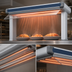 Thumbnail image #4 for Hatco Glo-Ray Designer High-Watt Dual Infrared Strip Heater, 33-1/2 Inch Wide, 3 Inch Spacing, 1320 Watt, Aluminum