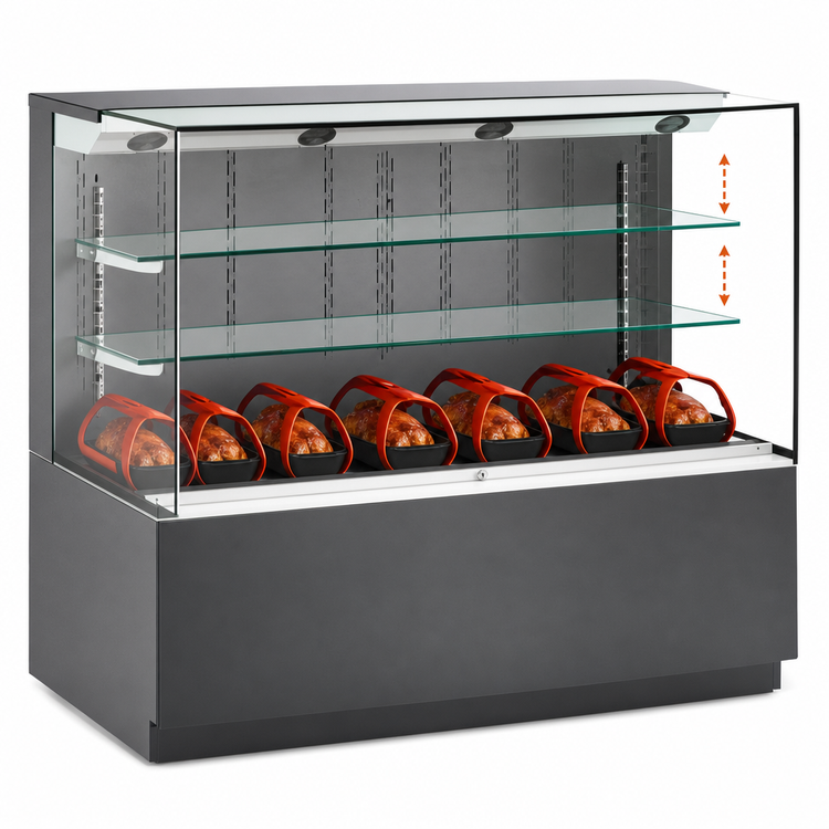 Product image #4 for Reveal Heated Self-Service Countertop Hot Food Display Case, 47-3/4 Inch Wide, Convection Heat
