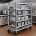 Thumbnail image #4 for Heavy-Duty Aluminum Queen Mary Utility Cart, 5 Shelves, 27 x 60 Inches, Flanged-Down Edges