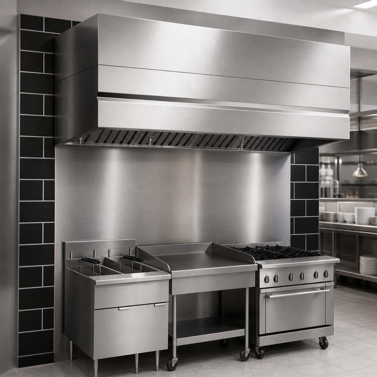 Product image #5 for Avtec SimpleSpec Type I Wall-Mount Box Canopy Hood, 120-Inch W x 60-Inch D x 24-Inch H