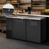 Thumbnail image #4 for True 60-1/8 Inch Two-Section Solid Door Back Bar Cooler with Stainless Steel Top and Left-Side Self-Contained Refrigeration
