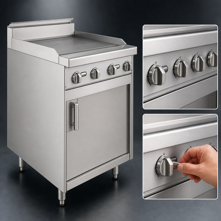 Product image #4 for Jade Range Bistro JBR-24G 24" Gas Restaurant Range with 1" Griddle and Cabinet Base