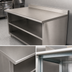 Thumbnail image #4 for Advance Tabco Special Value Economy Stainless Steel Open Base Work Table with 5-Inch Backsplash and Mid-Shelf, 60 x 30 Inches