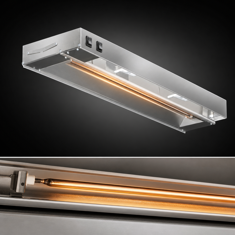 Product image #4 for Eagle RedHots 18-Inch Unlighted Single Rod Strip Heat Lamp, 208V, 250W