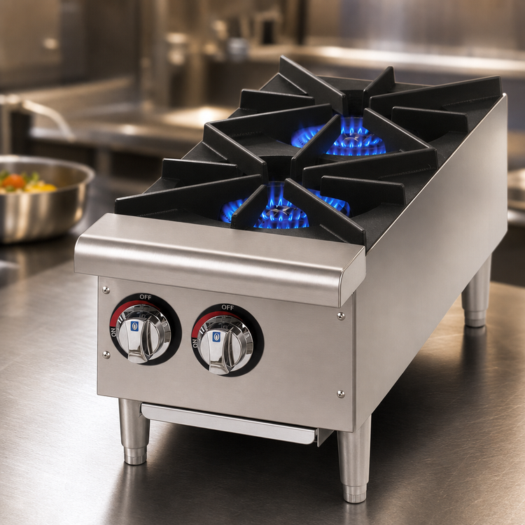 Product image #4 for Star-Max 12-Inch Countertop Gas Hot Plate, 2 Burners, 50,000 BTU, Natural Gas Ready