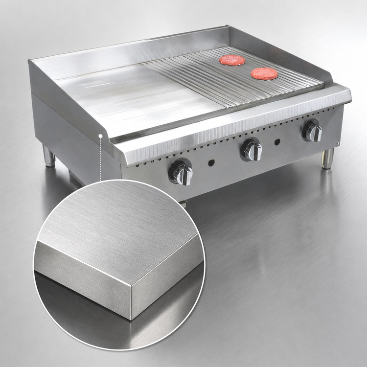 Product image #4 for 48-Inch Countertop Gas Griddle with 1-Inch Half Smooth/Half Grooved Steel Plate