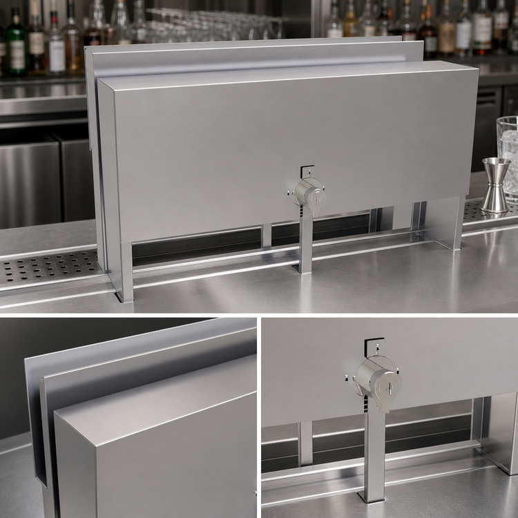 Product image #4 for Glastender 17-Inch Double Speed Rail Locking Cover, Stainless Steel