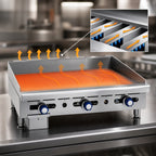 Thumbnail image #4 for Imperial (Middleby) IMGA-2428 1 Commercial Countertop Gas Griddle, 24 x 24-Inch Smooth 1-Inch Steel Plate, Manual Controls, 60,000 BTU
