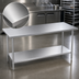 Thumbnail image #4 for Duke 84-Inch Stainless Steel Work Table with Undershelf, 16-Gauge Top, 36-Inch High